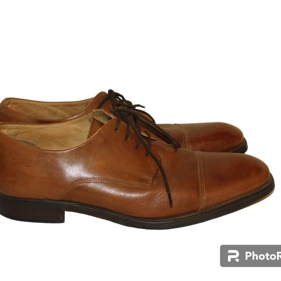 Leather Vero Cuoio Lace Up Cap Toe Brown Dress Shoes Men\'s Size 10M main image 4